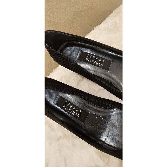 Stuart Weitzman Black Square Toe Pumps Heels Size 7.5 - Picture 5 of 9